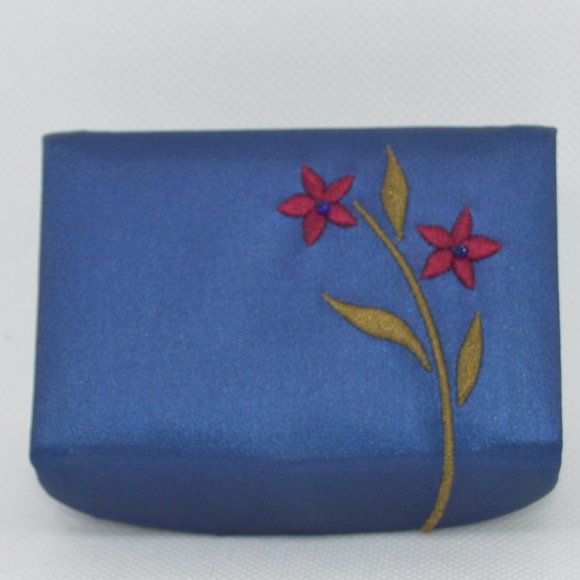 Vintage Satin/Embroidered Double Lipstick Case with Mirror - Picture 2 of 13